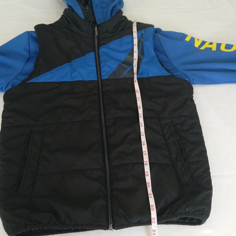 Nautica Boys Hybrid Quilted Hooded Puffer Jacket Size L/G , Winter - Picture 12 of 12